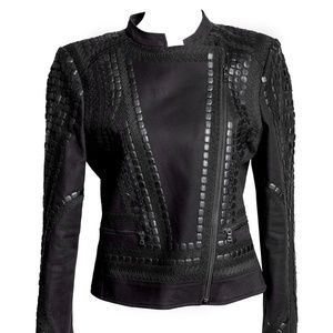 BCBG MAXAZRIA Long Sleeve Black Cropped Jacket,  Size M